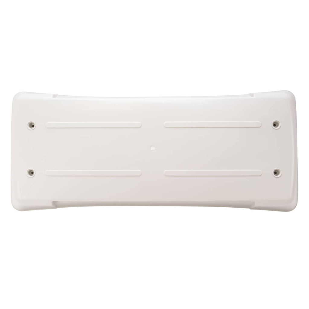 White refrigerator vent cover underside with four corner mounting holes