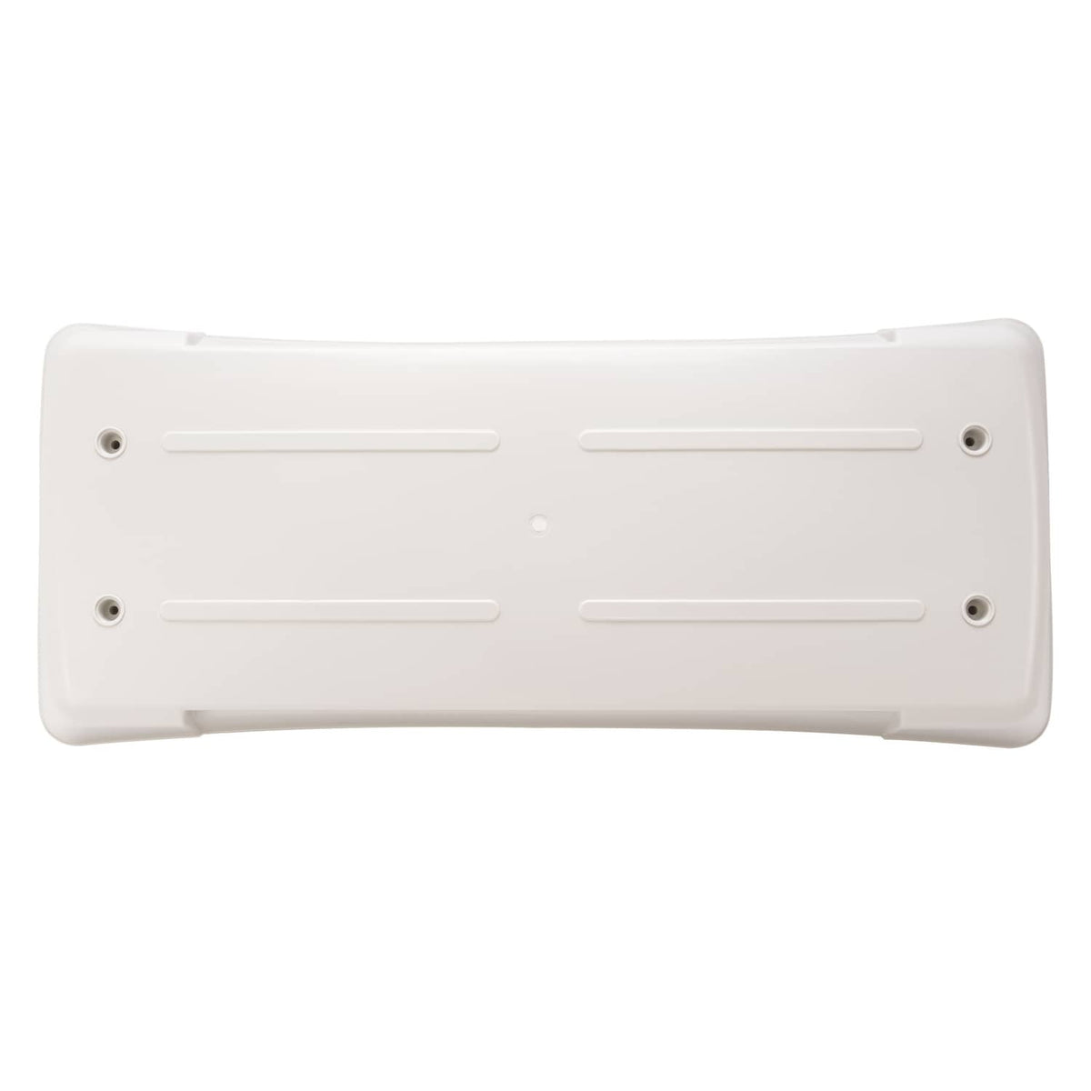 White refrigerator vent cover underside with four corner mounting holes
