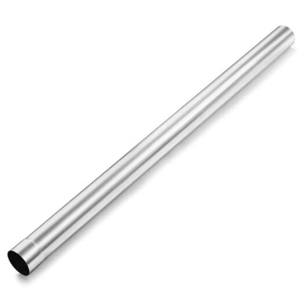 Straight stainless exhaust pipe tube with round black end opening, 48 in long