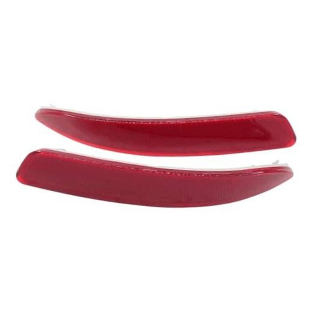 Pair of red rear bumper reflector marker trim lenses