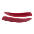 Pair of red rear bumper reflector marker trim lenses