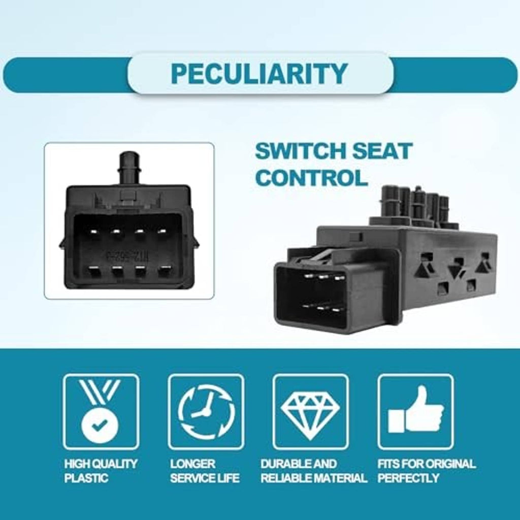 Black seat switch control module with connector face and port openings