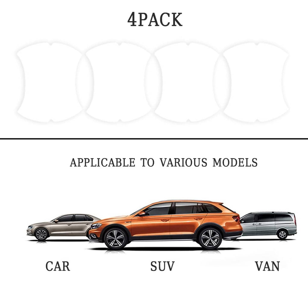 4-pack transparent door handle protector covers for car, SUV, and van