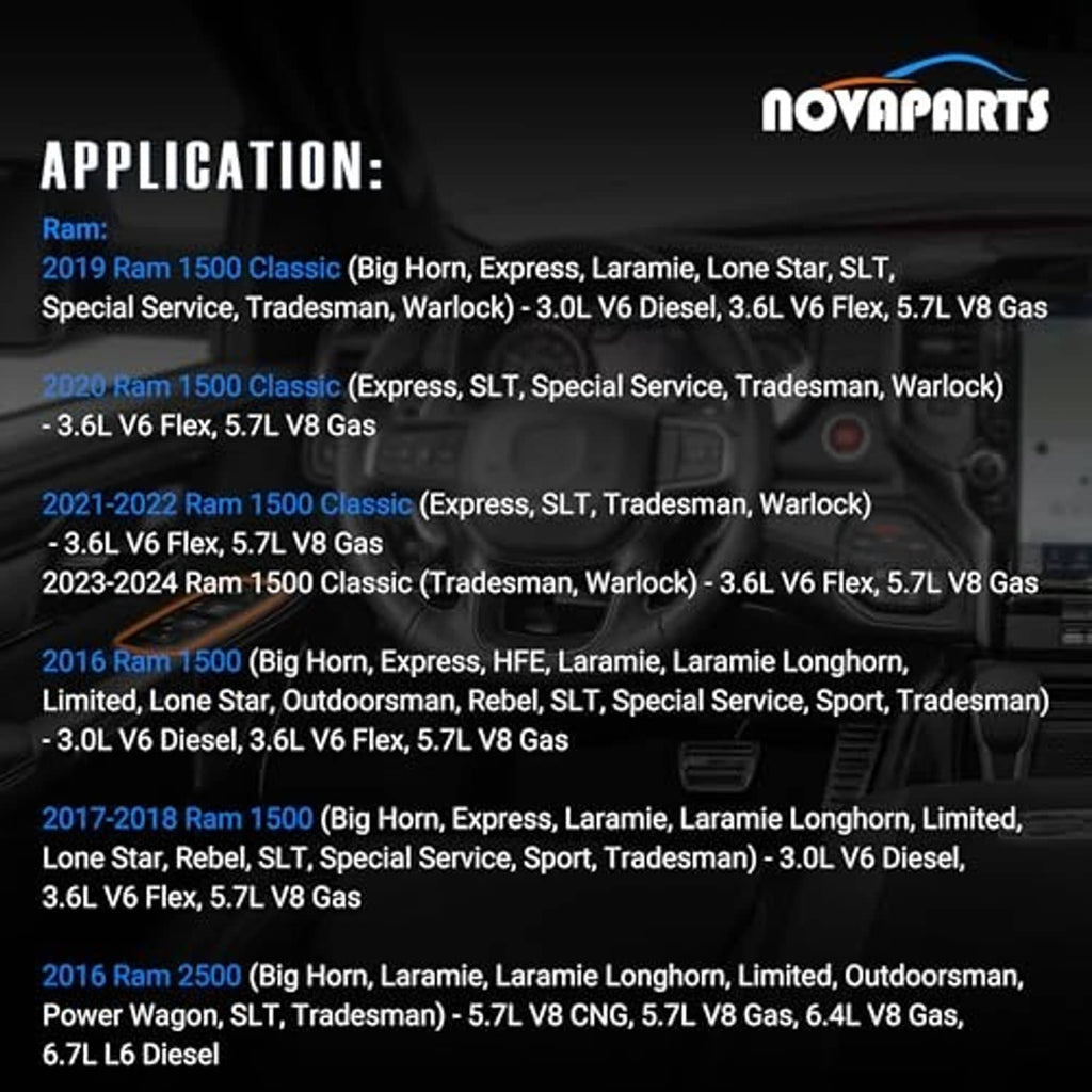 Car window switch application graphic with overlaid vehicle list and product info.