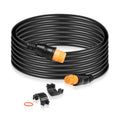 12-pin transducer extension cable with orange connector ends, black braided cable