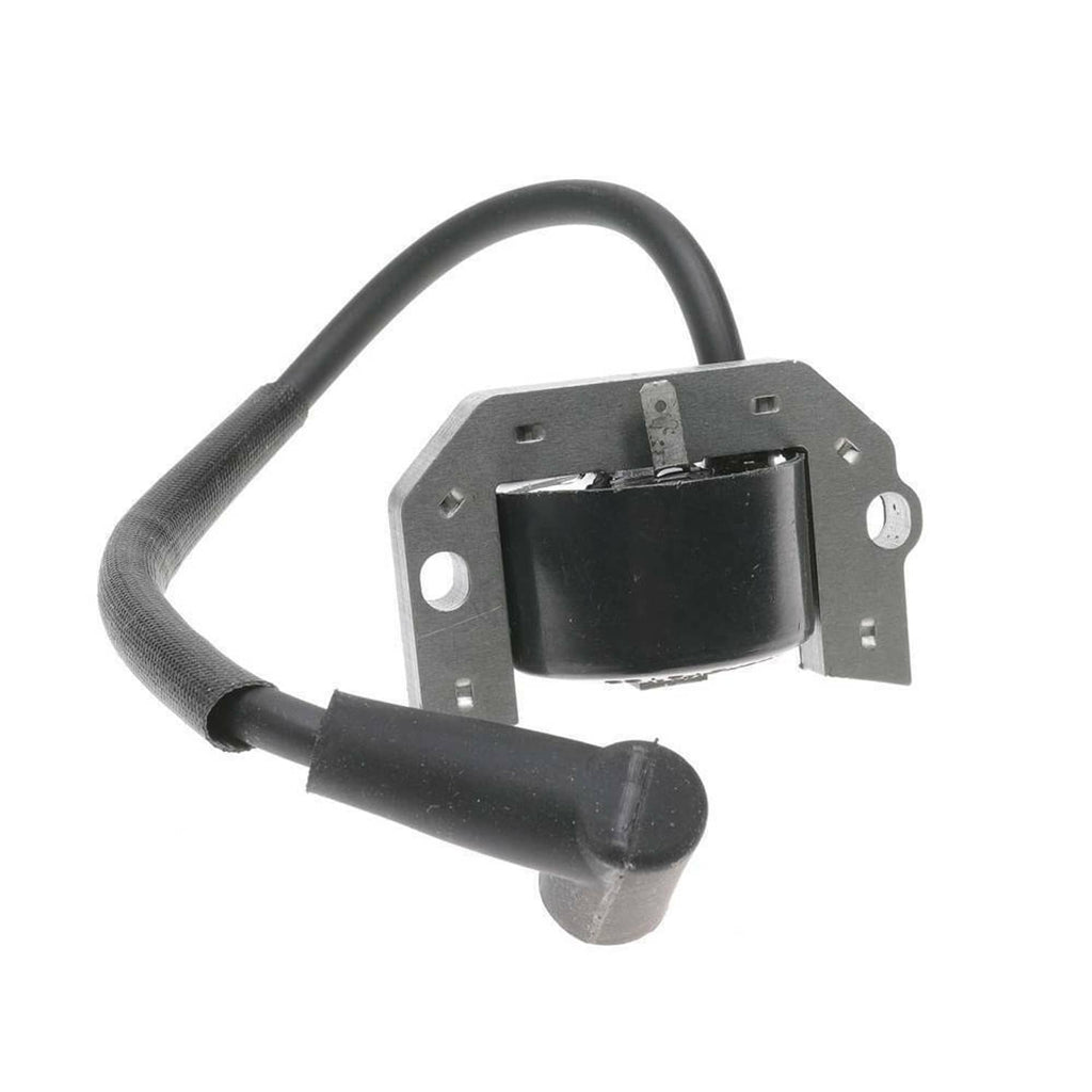2-pack ignition coil module with black coil housing, gray metal base, and wire lead