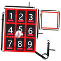 Baseball pitching target net with red-and-black numbered grid 1 to 9