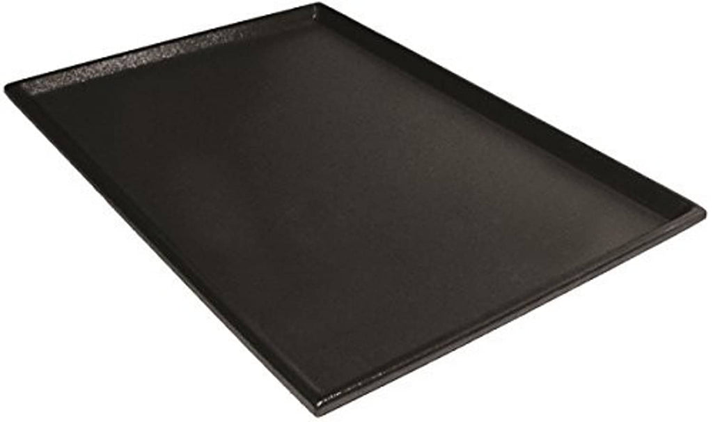Dark replacement dog crate pan, rectangular tray for catching spills and mess