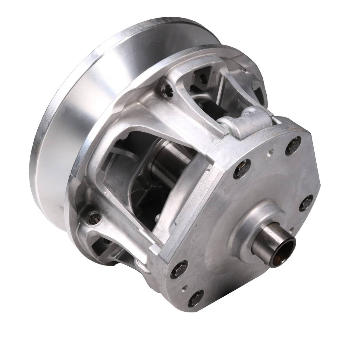 Primary drive clutch side perspective with machined housing and inlet bore