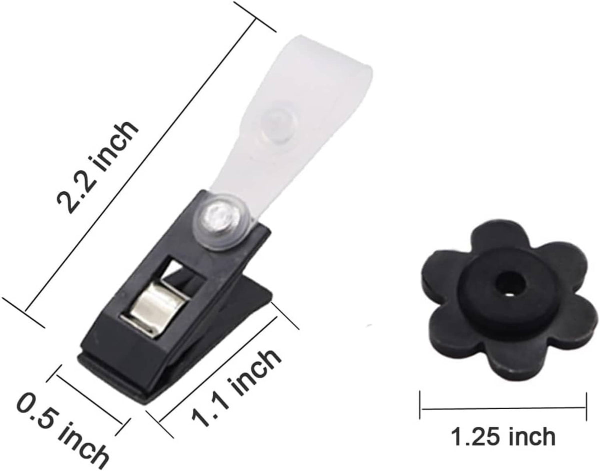 Adjustable anti-wind flag clip with clear lock and black rubber stopper