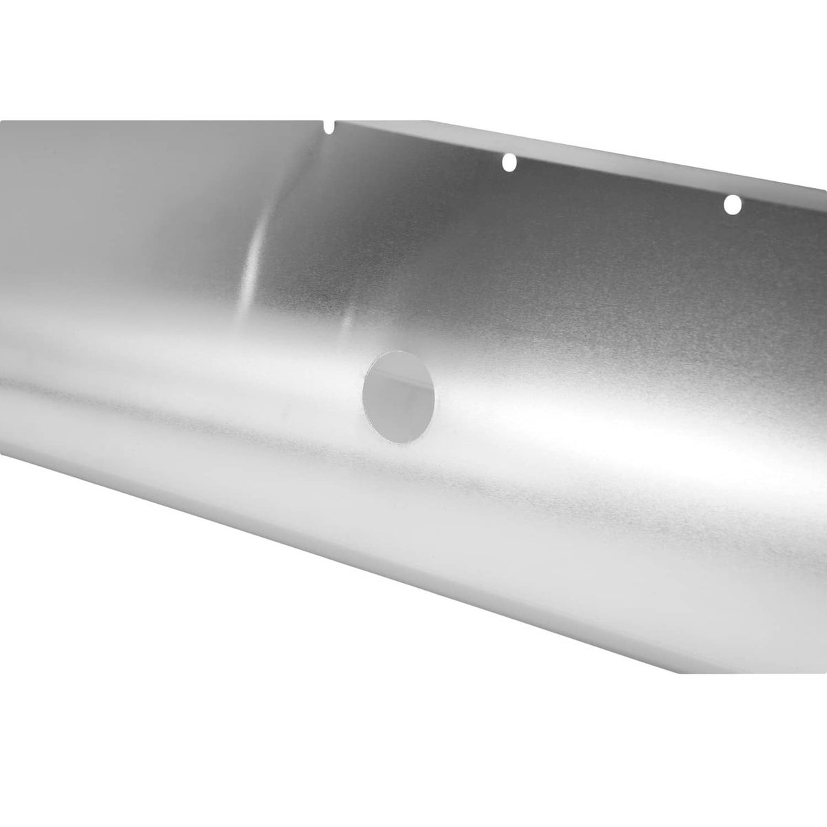 Polished aluminum landing gear fairing with round access hole and mounting points