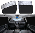 Silver speckled side window sun shades with black backing, set of 2