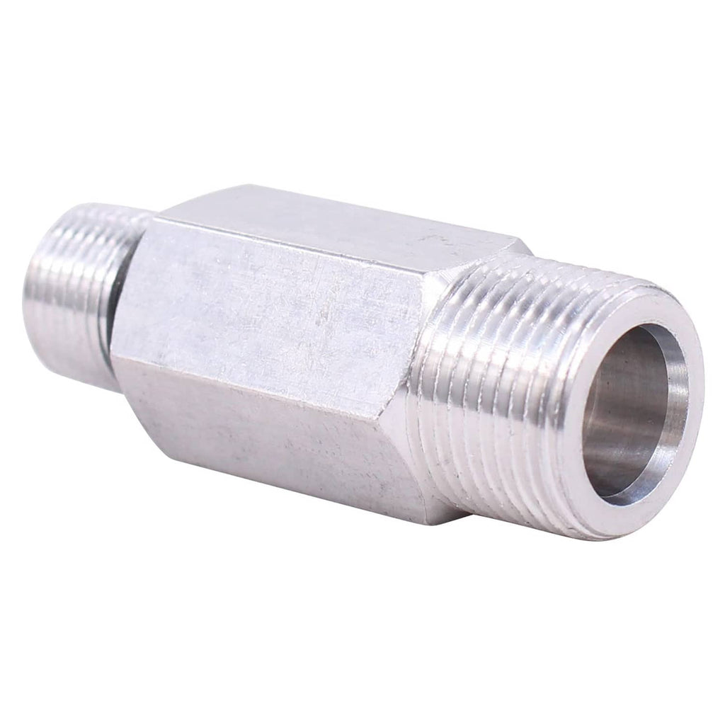 Pressure washer threaded connector with silver hex fitting and tapered hose end