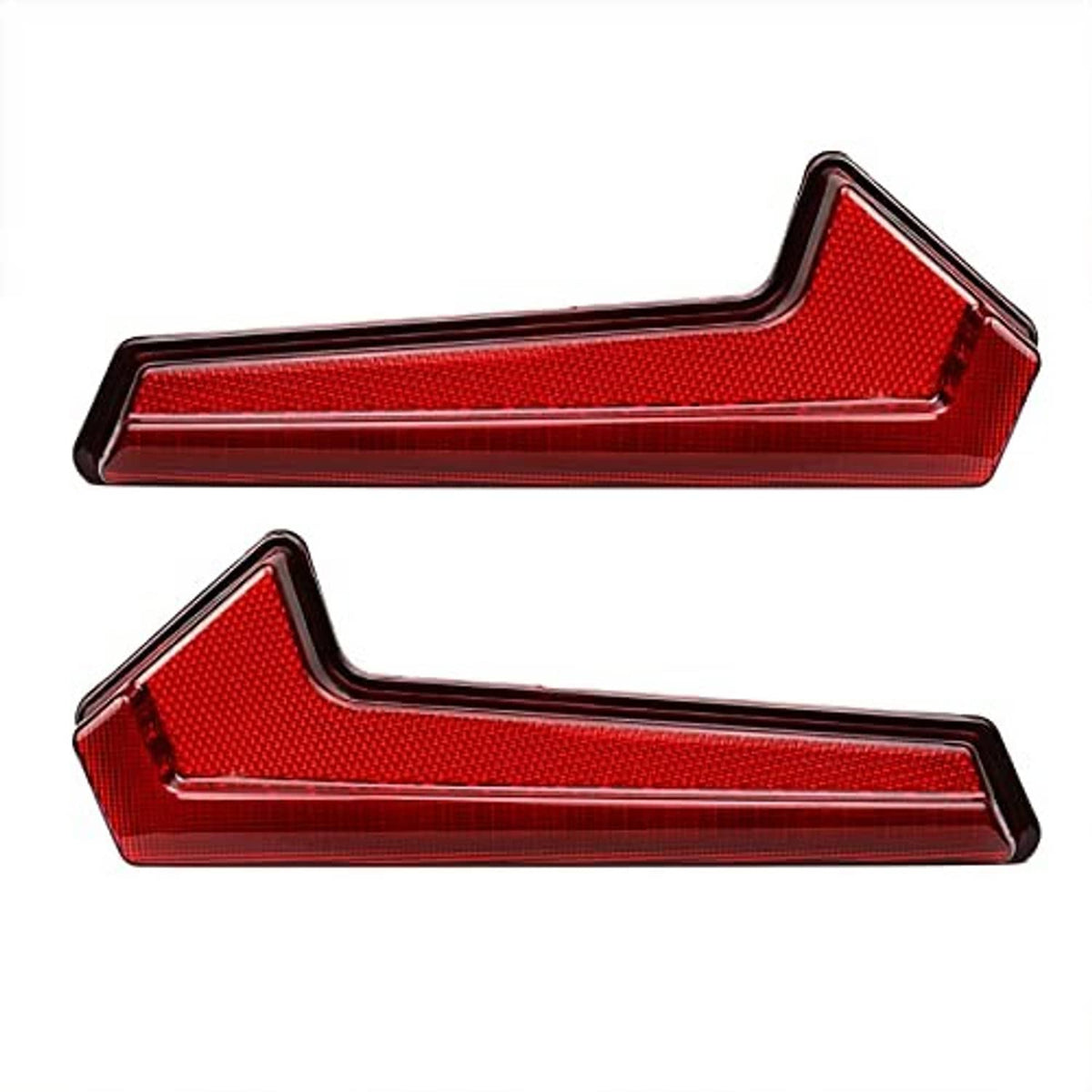Red LED UTV taillight light bars, left and right pair, chrome-trim accents