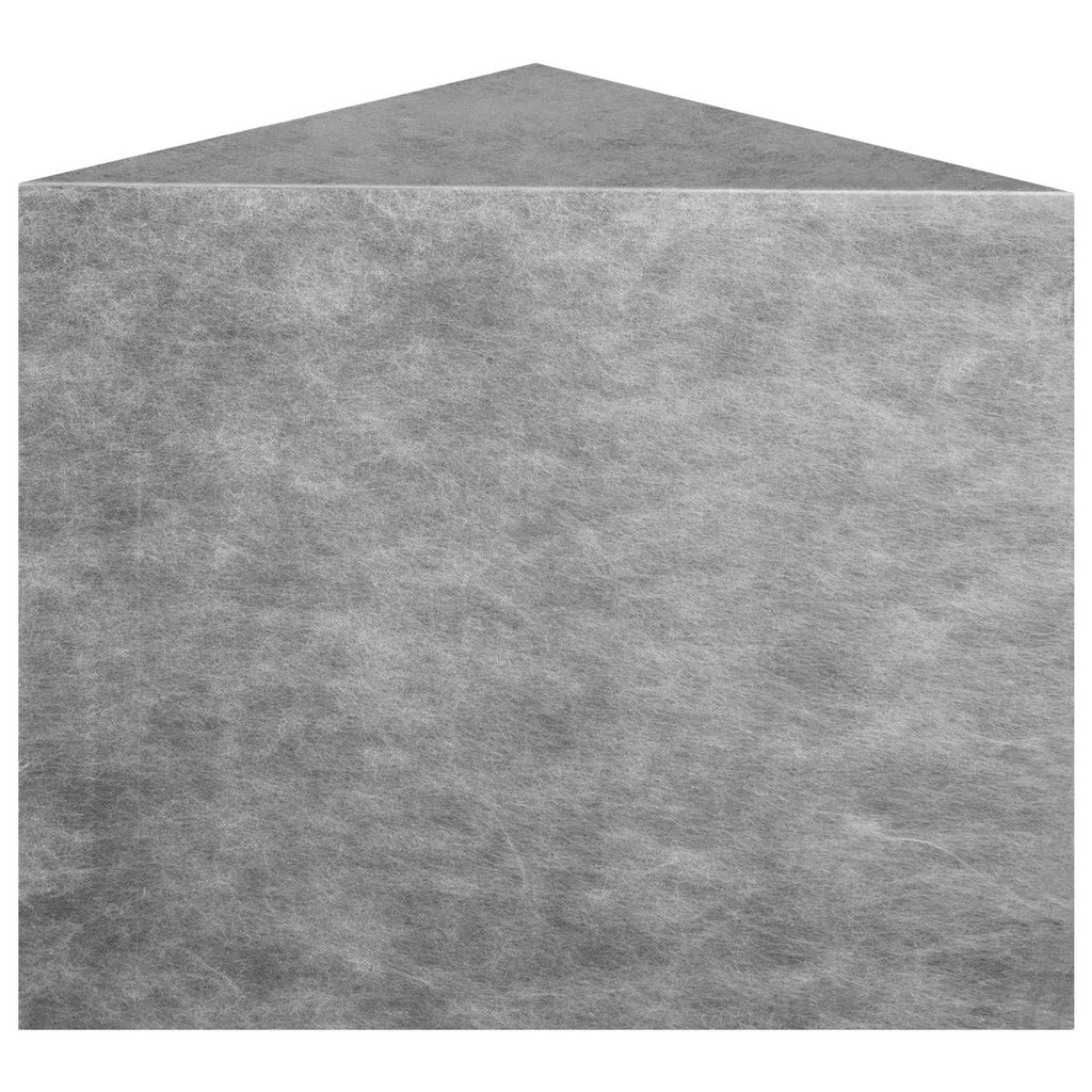Gray triangular shower bench board seat, front view with textured finish