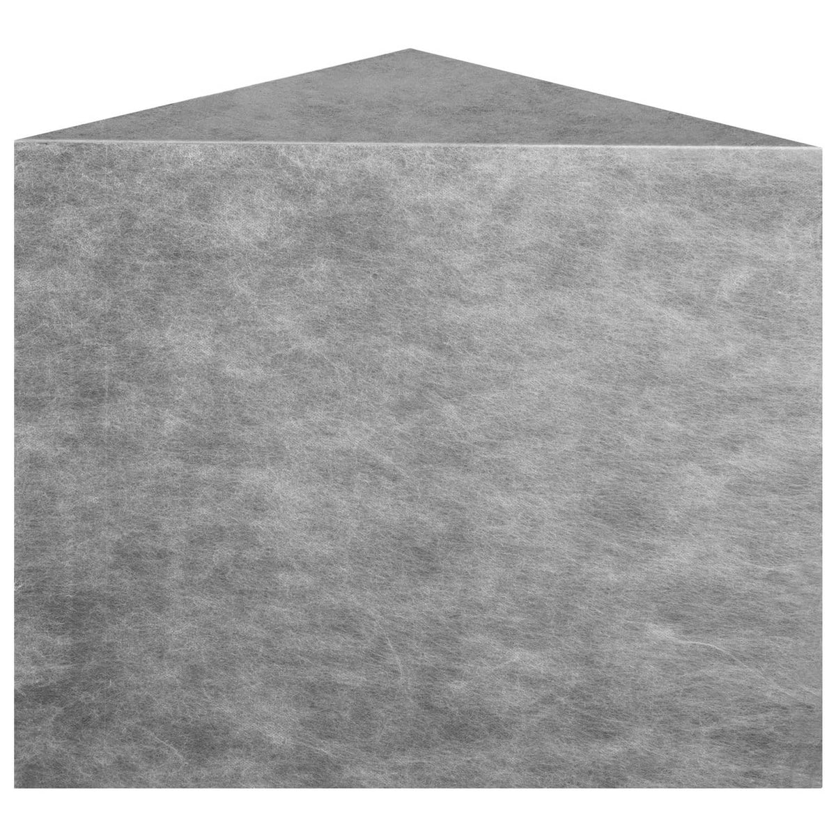Gray triangular shower bench board seat, front view with textured finish