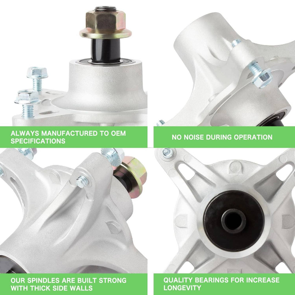42-inch mower deck spindle assemblies with mounting bolts and black bearing core
