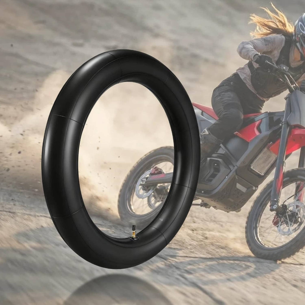 Thickened black motorcycle inner tube with circular tire profile