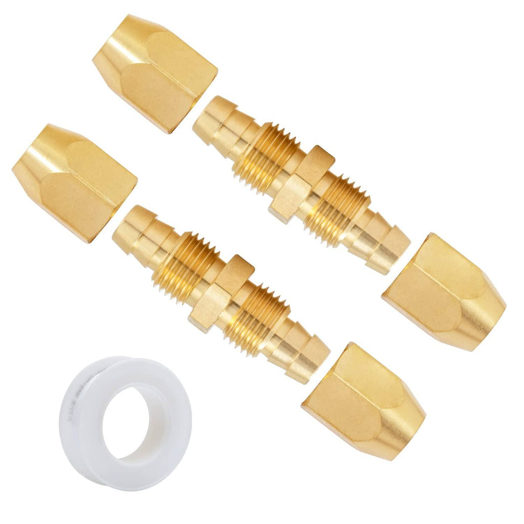 RivetOak SUNGATOR 1/4'' Barb Air Hose Splicer, 1/4 Inch × Barb, Brass