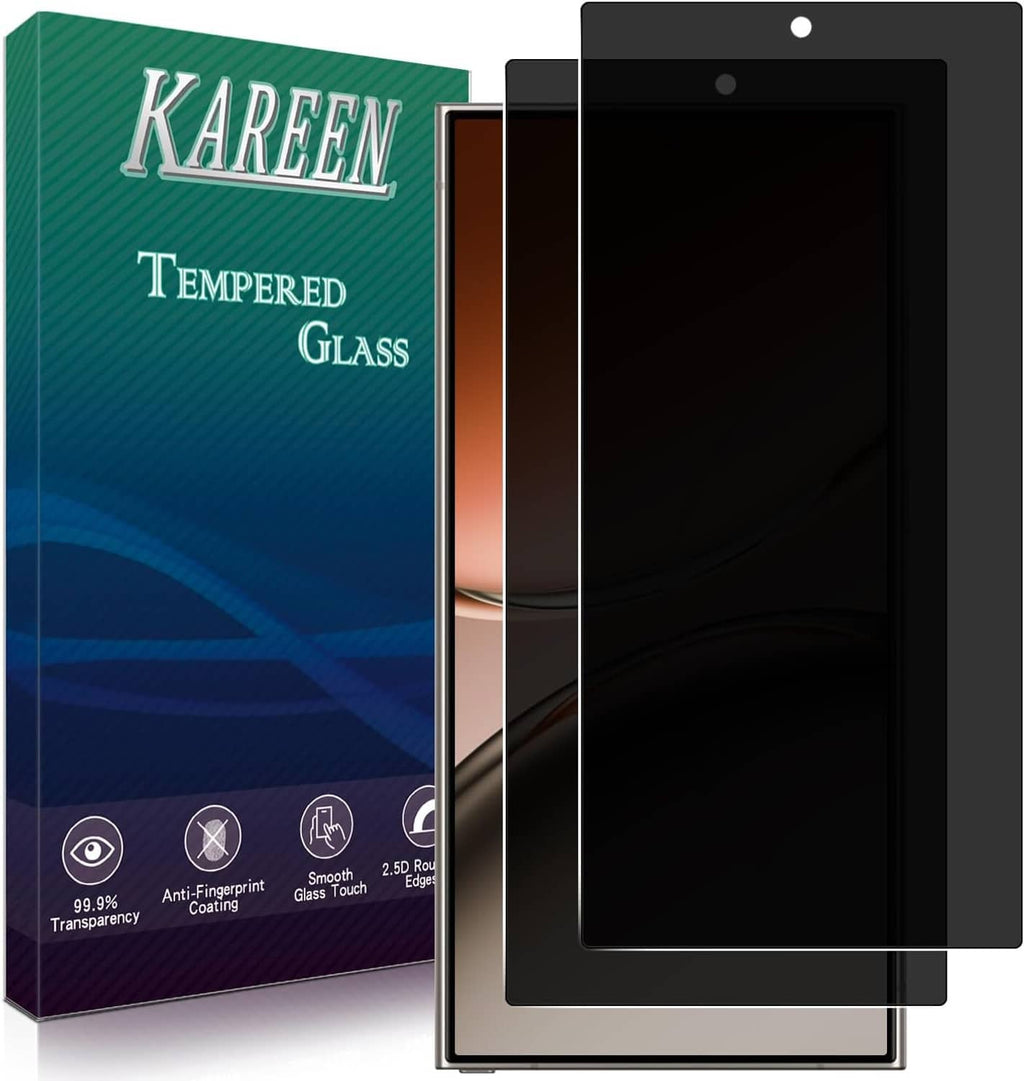 Privacy tempered glass screen protector set for Samsung Galaxy S25 Ultra, 2 pack