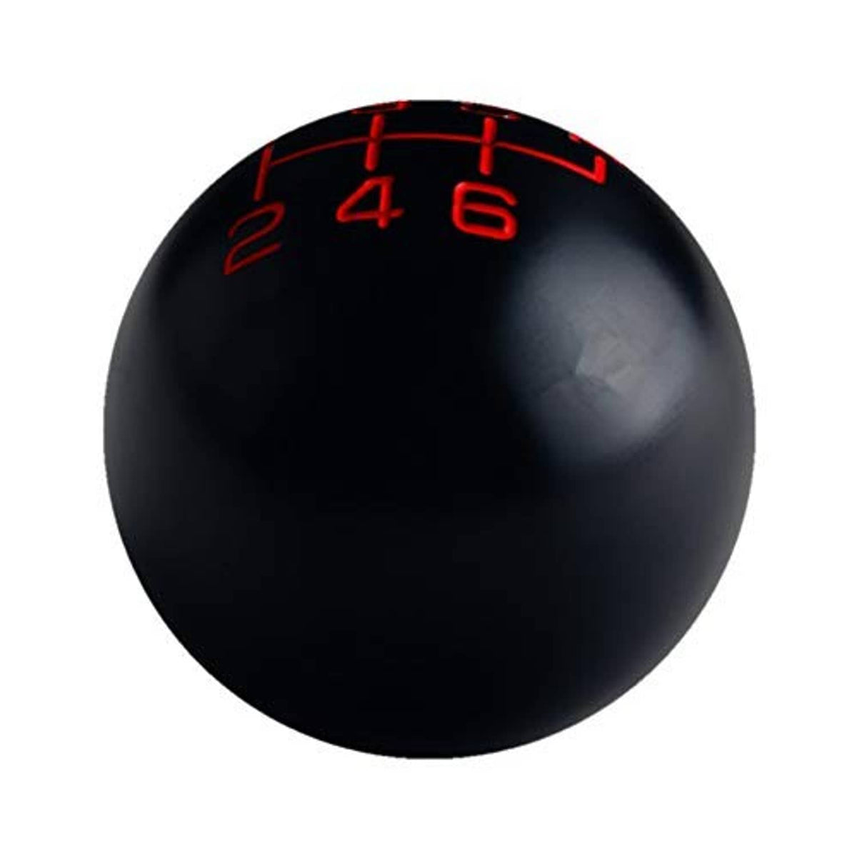 Black manual shift knob with red 2,4,6 and 1,3,5 with R top-view