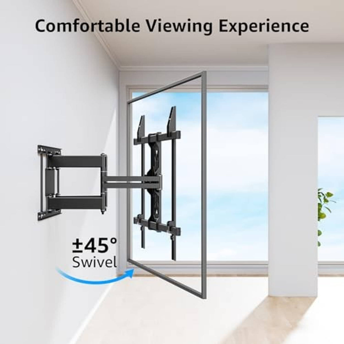 Tilting and swivel TV wall mount bracket with multi-position joints