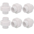 White 3/4 in PVC union coupling fittings, socket x socket, 6-pack