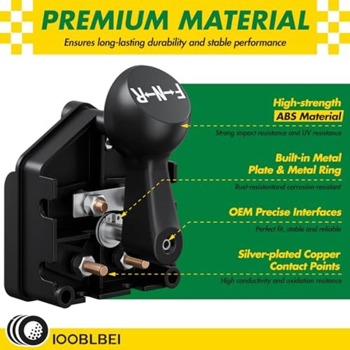 Black 36V forward/reverse switch housing with ABS material and silver contact points