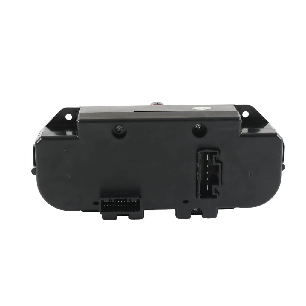 AC climate control panel underside with wiring connector and mounting tabs.
