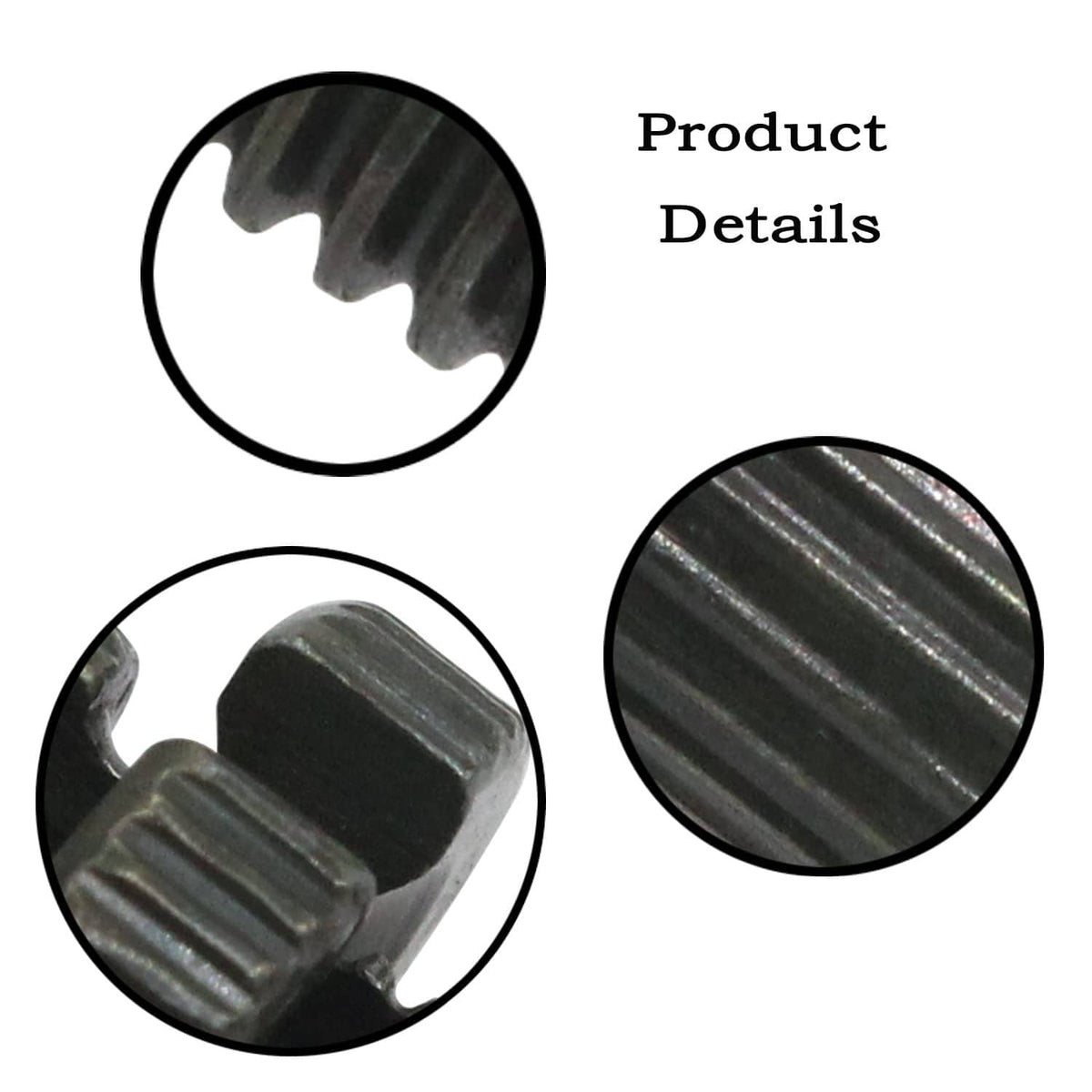 Brake cable adjuster screw nut details, close-up of ridged metal threads