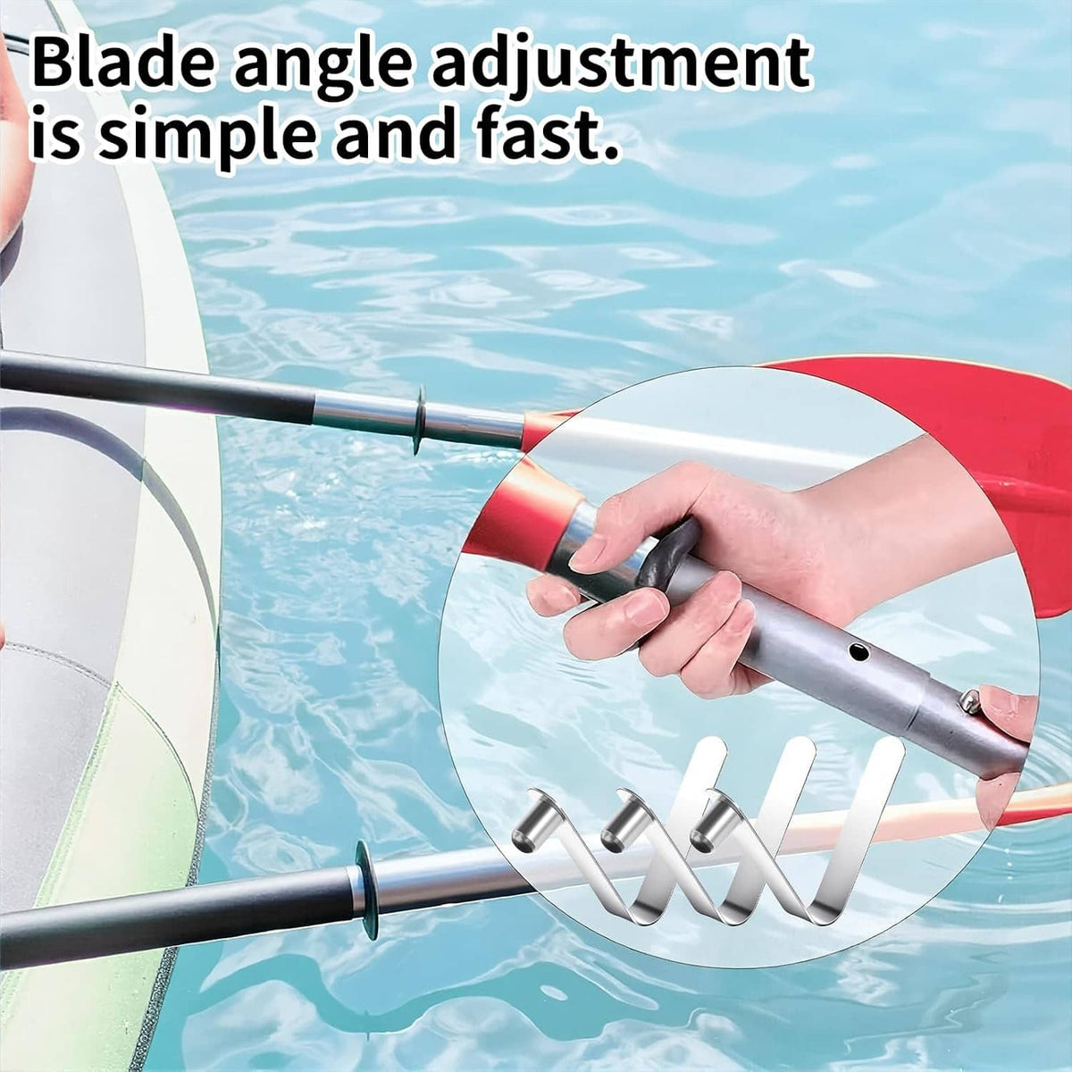 Stainless steel spring snap tent pole clips adjusting clamp angle on a pole