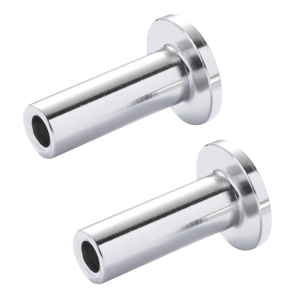 T316 stainless steel wire rope protector sleeves with flanged ends and hollow center, 1/8 in
