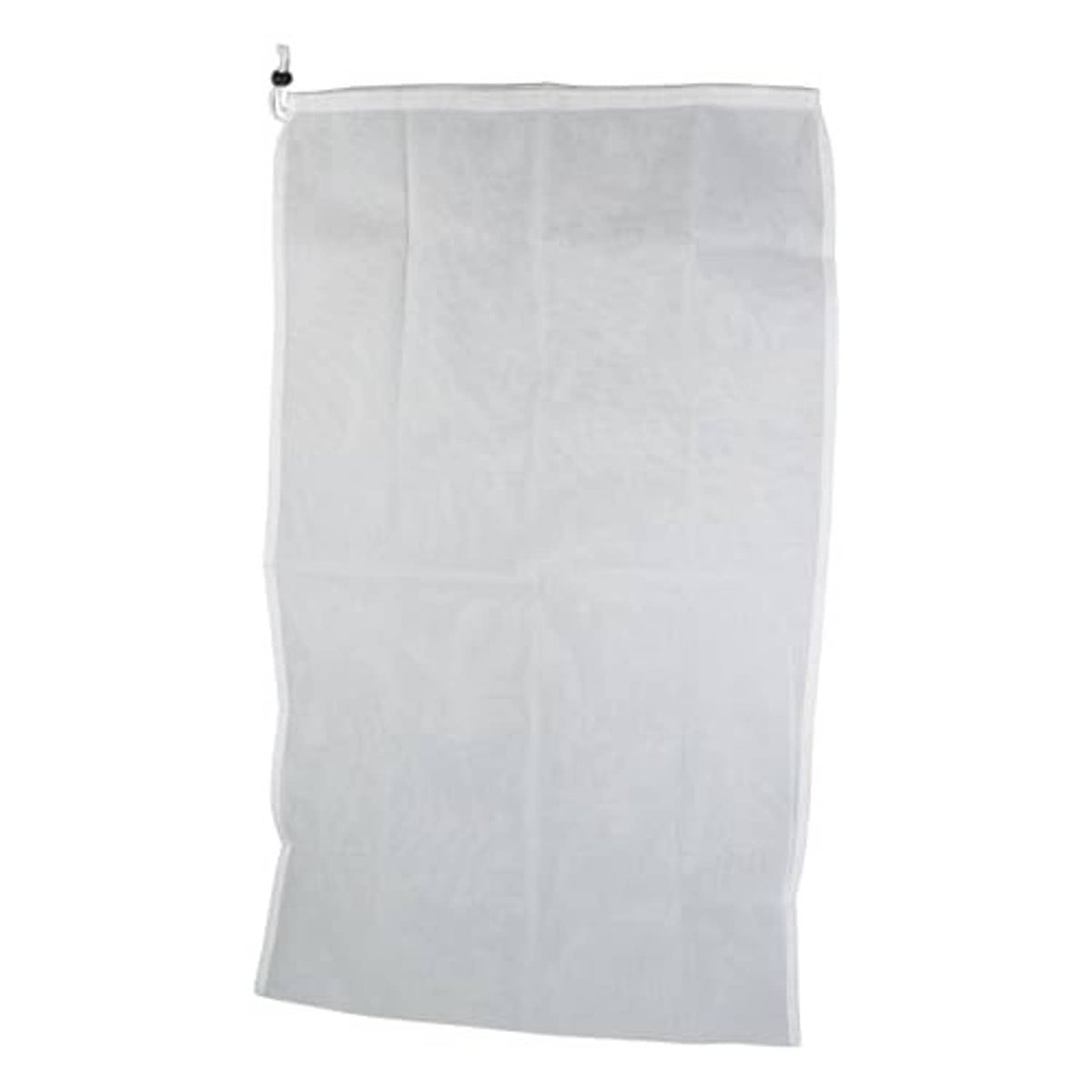 Pool vacuum replacement bag in light gray, with drawstring cord at the top edge.