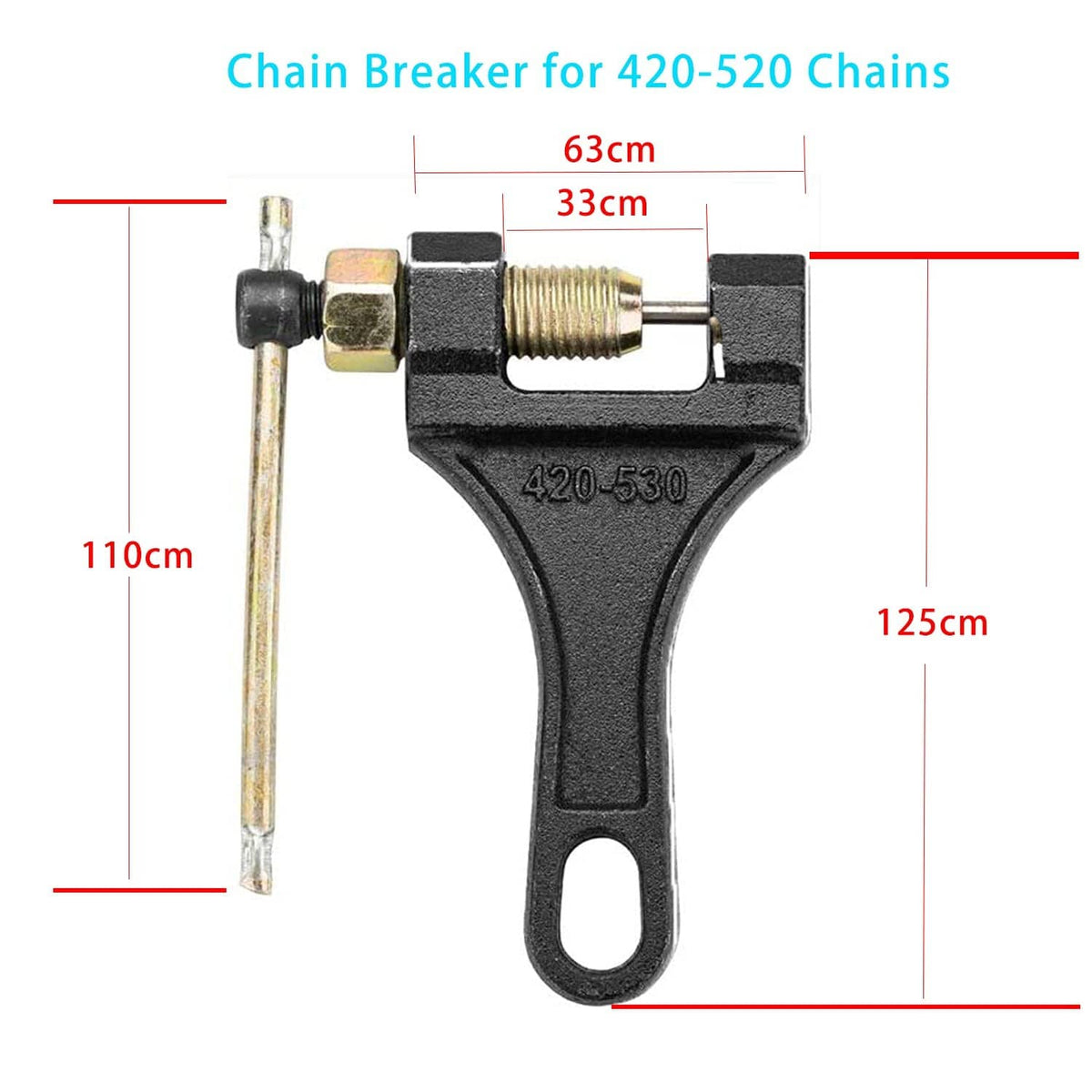420-530 chain breaker tool with 110cm pin and 125cm handle dimensions