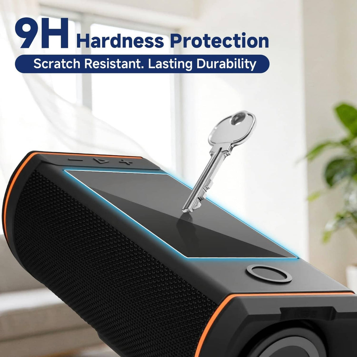 Tempered glass screen protector covering GPS speaker display, smooth clear surface