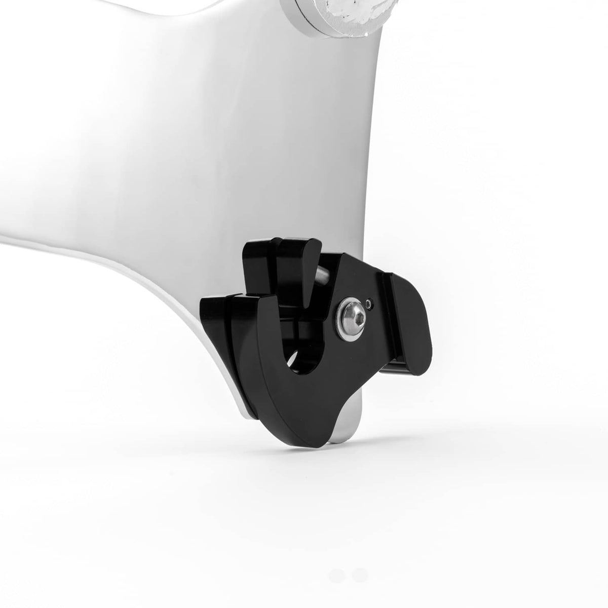 Detachable passenger backrest sissy bar mounting bracket with black base