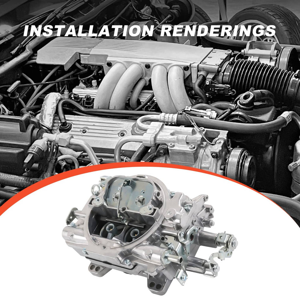 Carburetor installed in engine bay with intake manifold and connected hoses