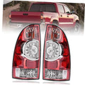 Red rear tail light lamp assembly with clear lens and chrome housing, pair view
