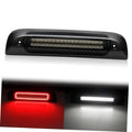 Smoked LED third brake light with clear LED ring-dot strip in black housing