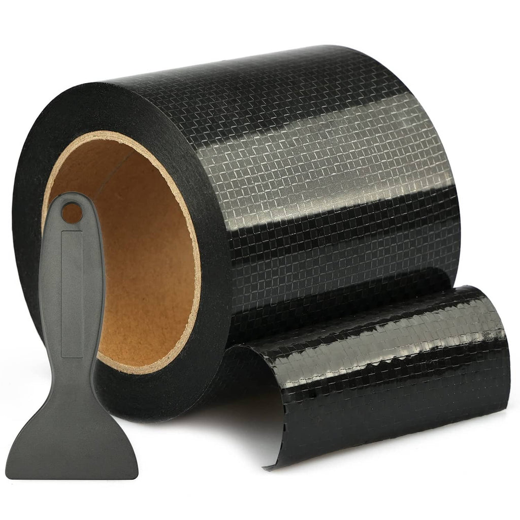 Black RV underbelly repair tape roll with textured finish and tan inner core