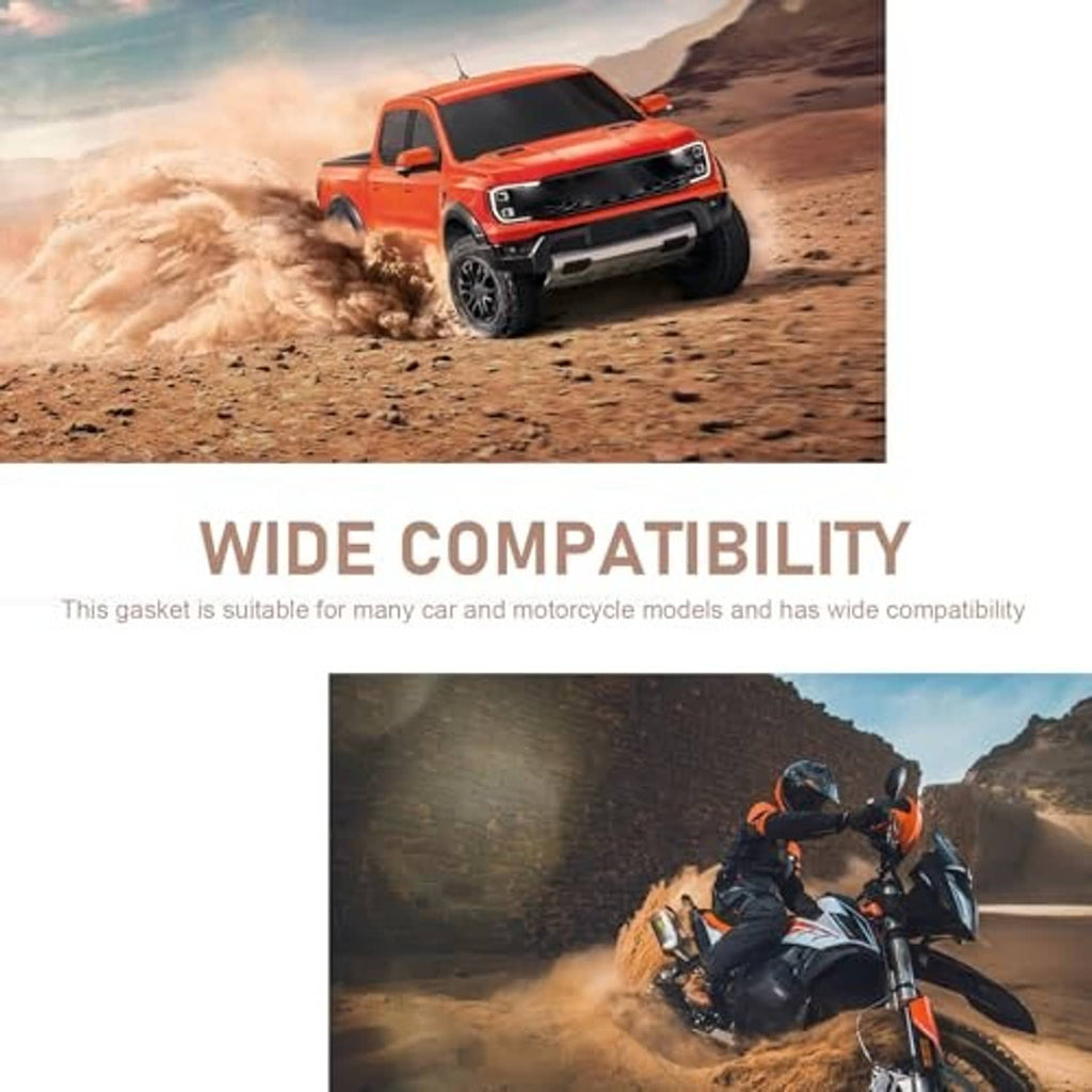 Oil drain plug gasket compatibility scene with off-road pickup truck and motorcycle