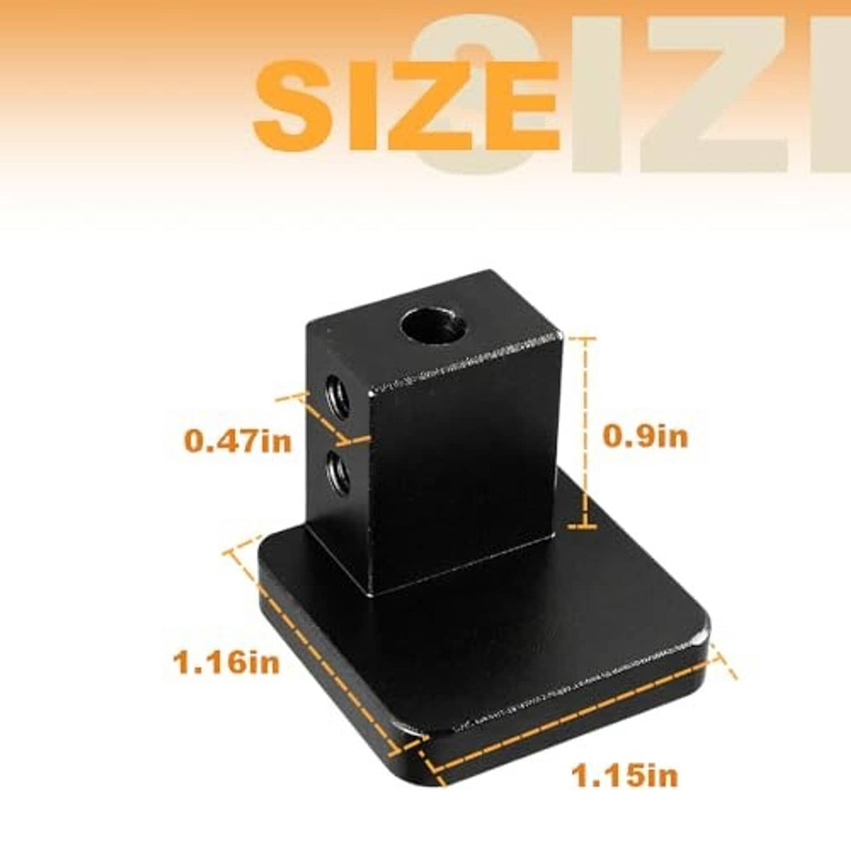 Black hood release latch handle bracket with size dimensions shown