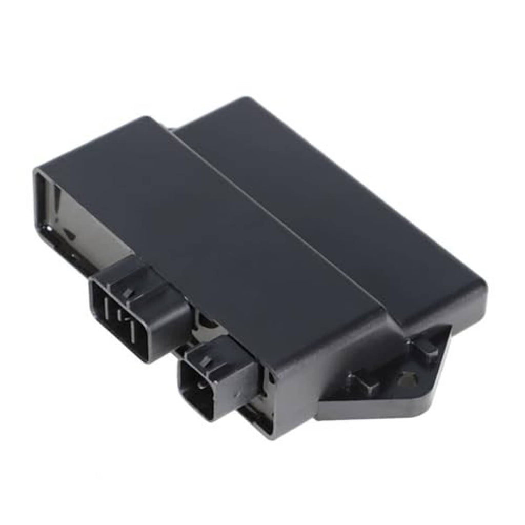Black ignition CDI control unit with multi-connector ports and side bracket