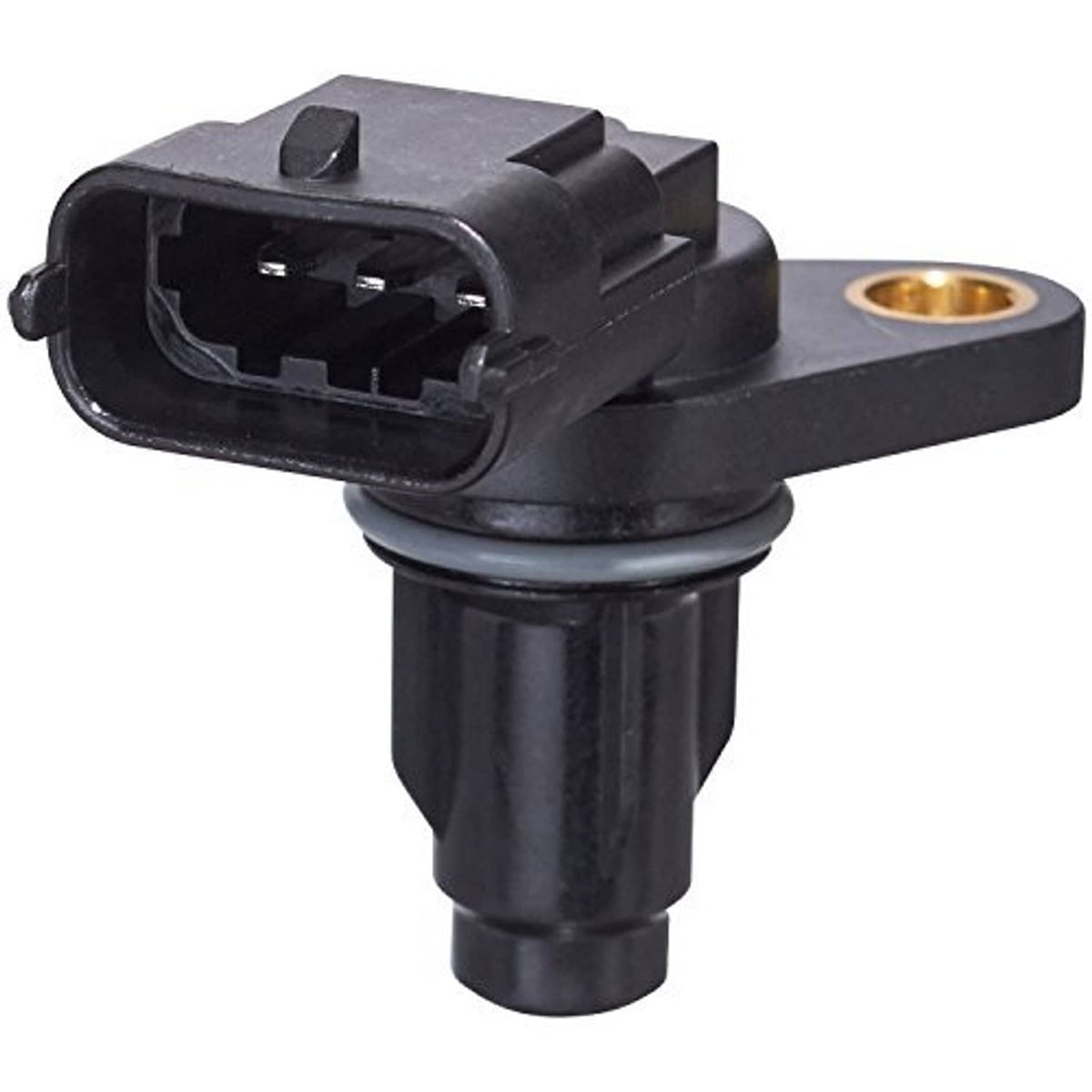 Genuine Hyundai camshaft position sensor, black housing with gold mounting eyelet