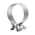 Stainless steel exhaust clamp, 2-inch narrow band with bolt and threaded screw