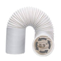 White corrugated portable air conditioner exhaust hose with 5.9 in diameter connector