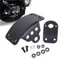 Motorcycle license plate mount brackets with black hardware, two side plates and screws
