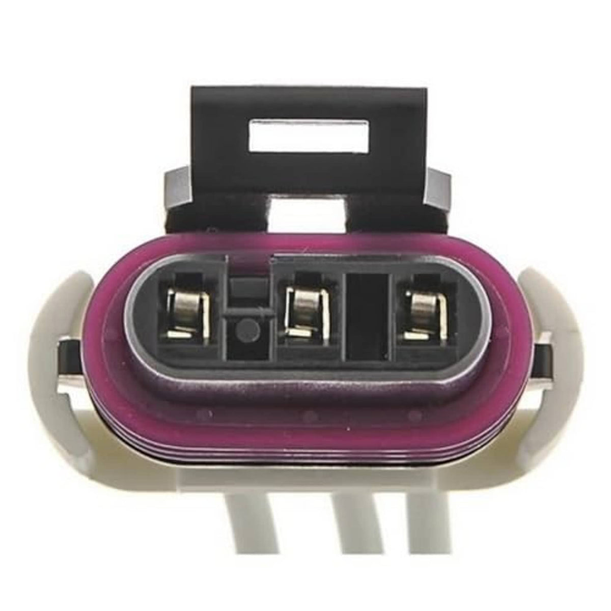 Throttle body actuator wiring pigtail connector, black inner block with visible terminal contacts