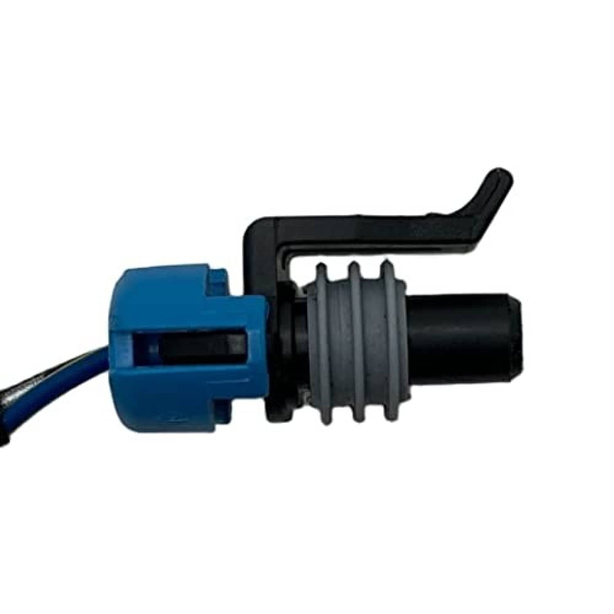 Wheel speed sensor connector with blue lead plug and black cable housing