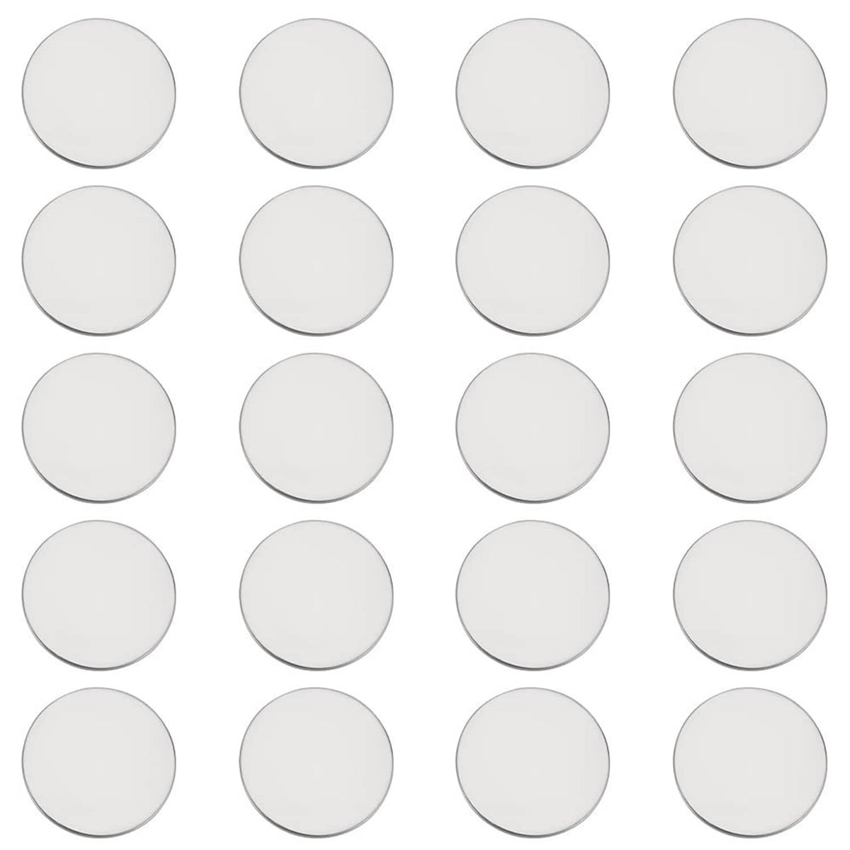 Set of round silver golf ball markers, blank face, metal coin style